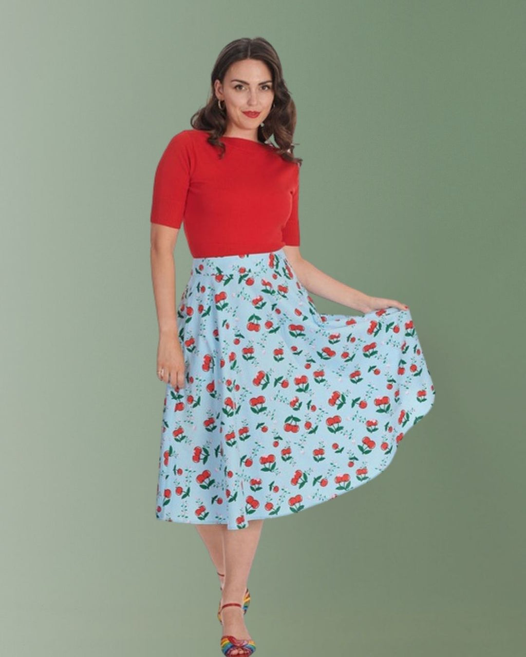 Banned Cherry Cartoon Skirt