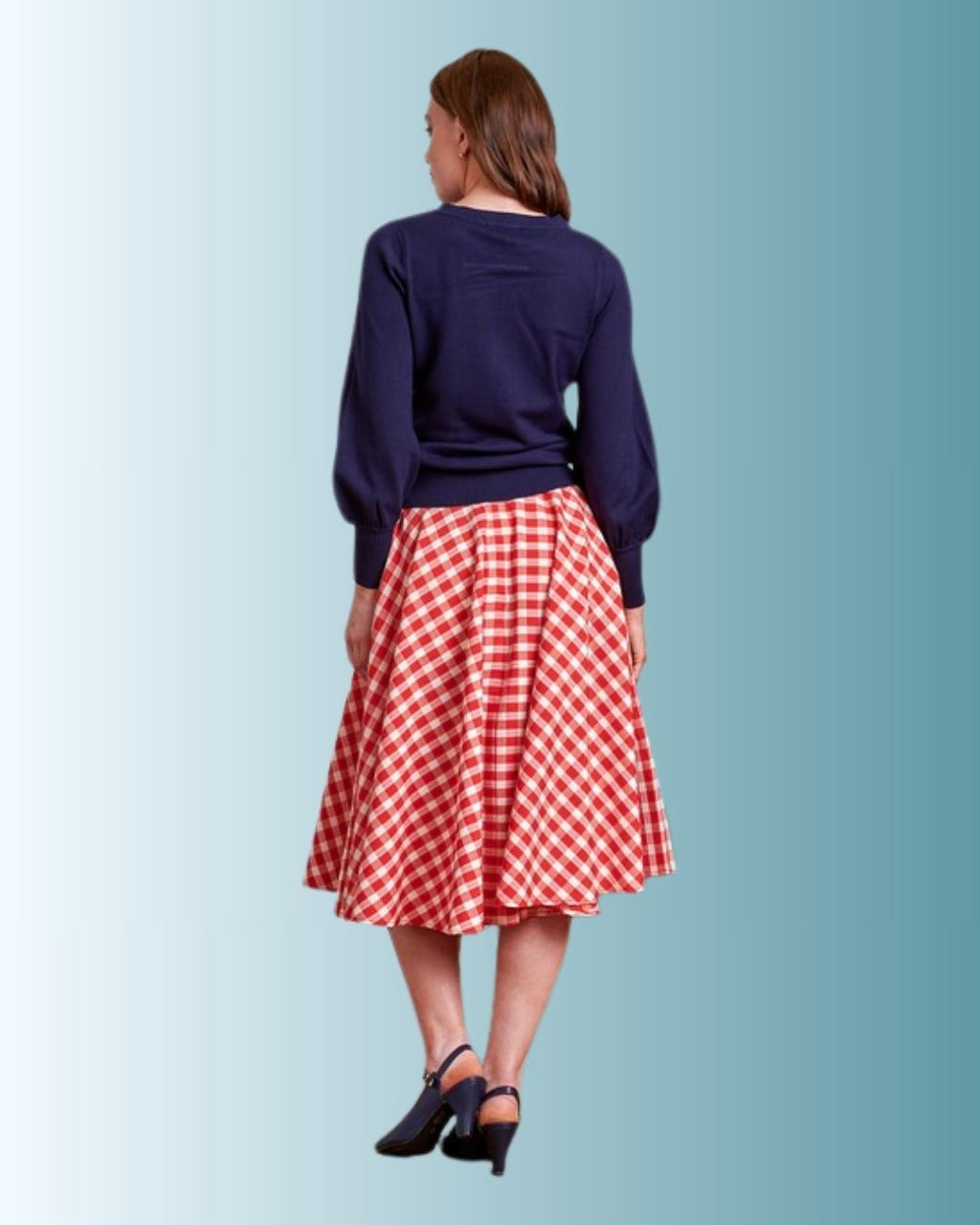 Banned Cary Picnic Check Swing Skirt