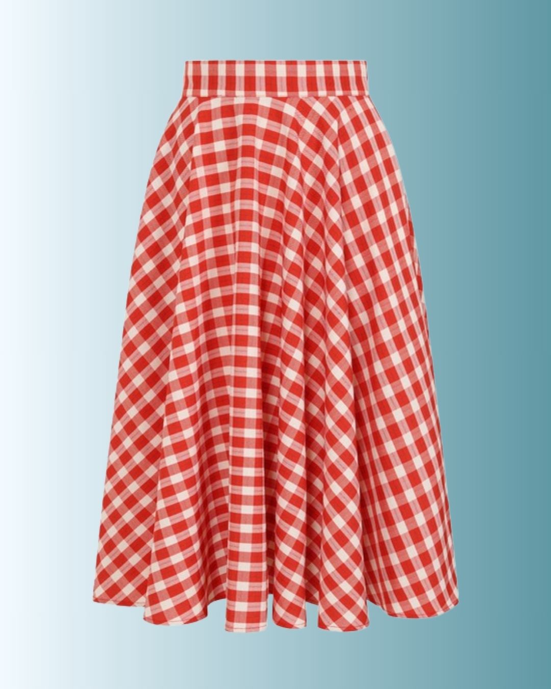 Banned Cary Picnic Check Swing Skirt