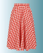 Banned Cary Picnic Check Swing Skirt