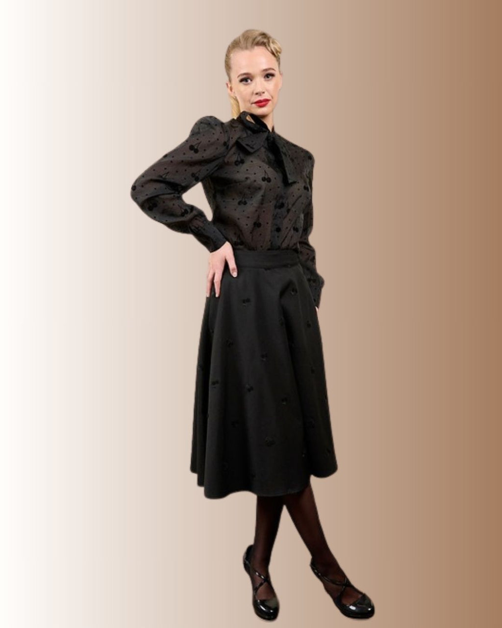 Banned Annie Black Cherry Skirt