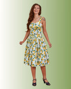 Banned Rosie Lemon and Stripe Swing Skirt