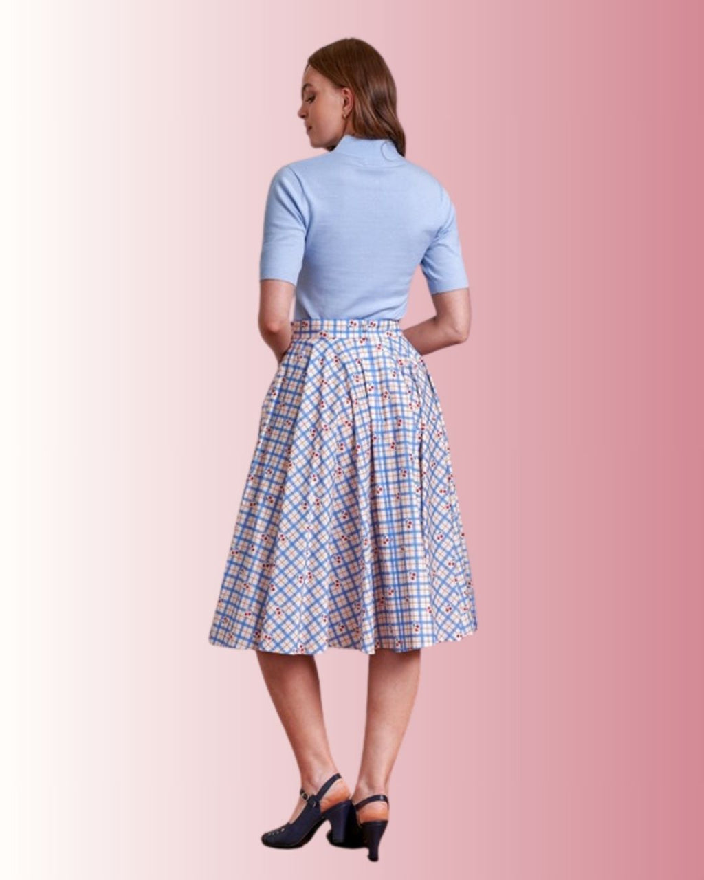 Banned Annie Cherry Check Skirt