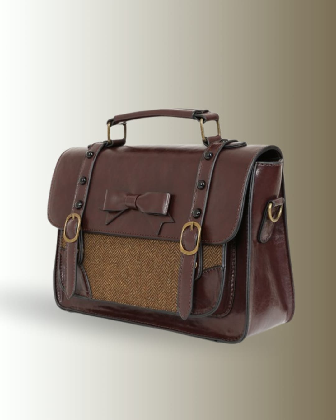 Banned Herringbone Heirloom Satchel Bag